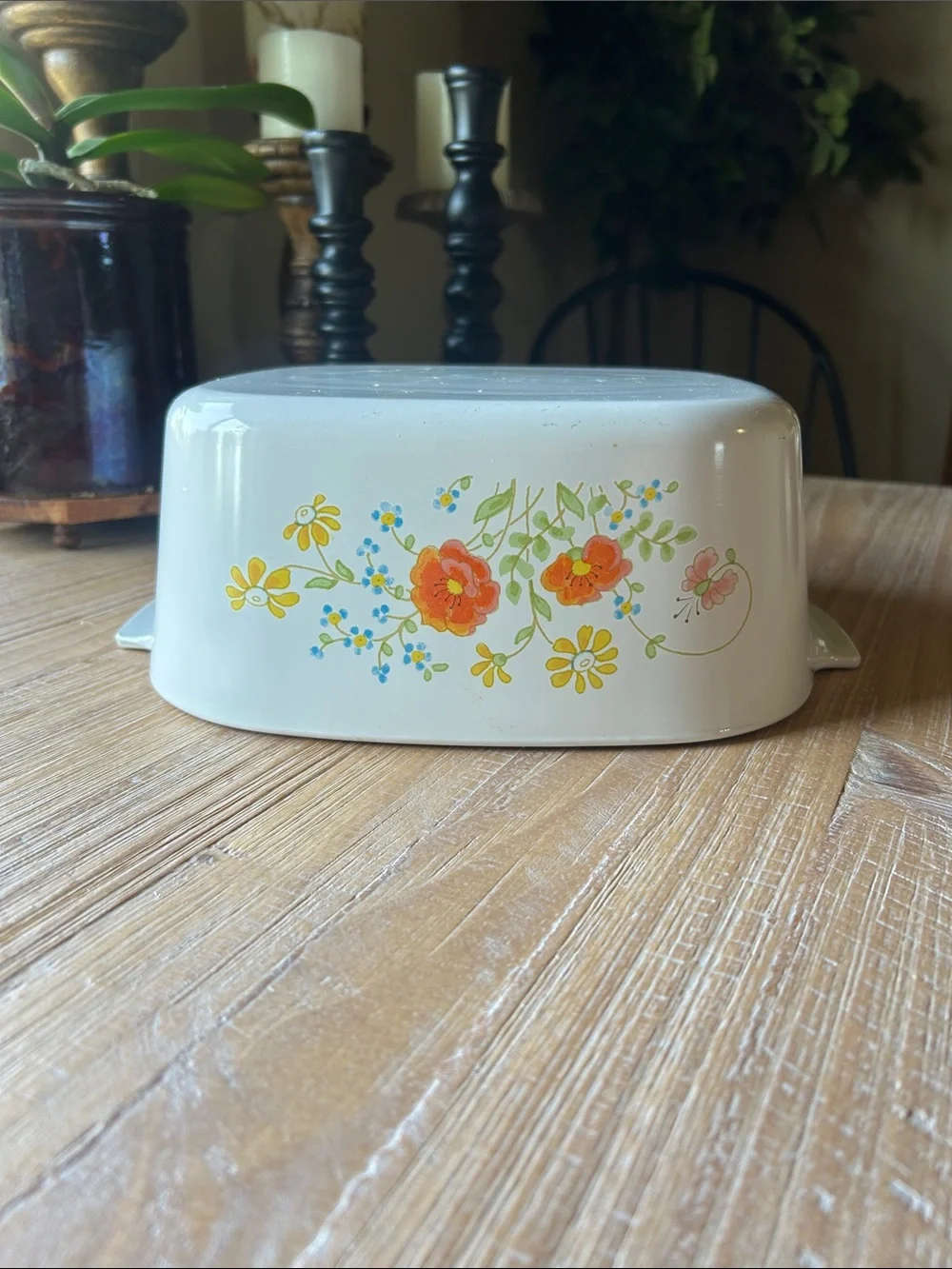 Large Vintage Corning Ware Wildflower Poppy Pattern A-5-B Casserole Dish 5 Quart